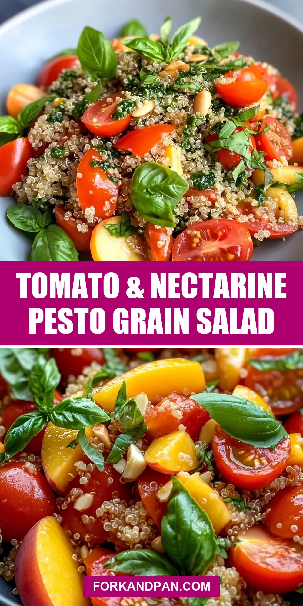 Tomato & Nectarine Pesto Grain Salad Recipe