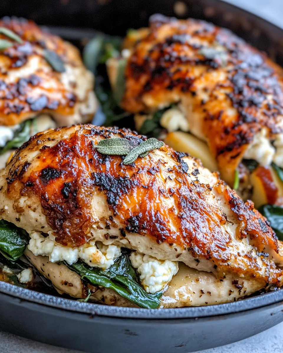 Delicious Apple Sage Stuffed Chicken Breasts image