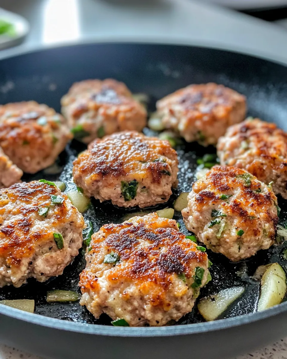 Easy Apple Sage Turkey Breakfast Patties food shot