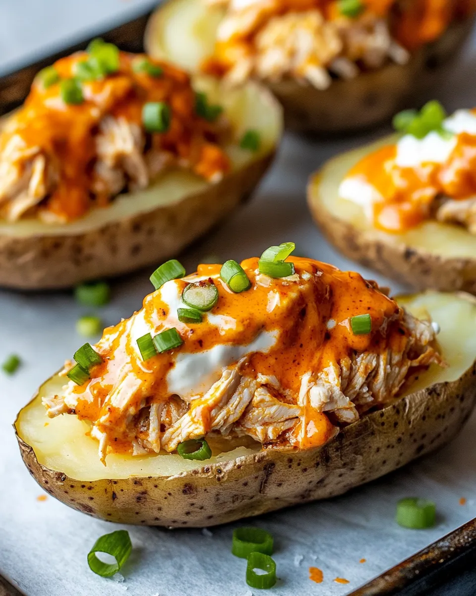 Classic Baked Buffalo Chicken Stuffed Potatoes dish photo