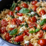 Homemade Baked Feta Tomato Orzo Skillet photo