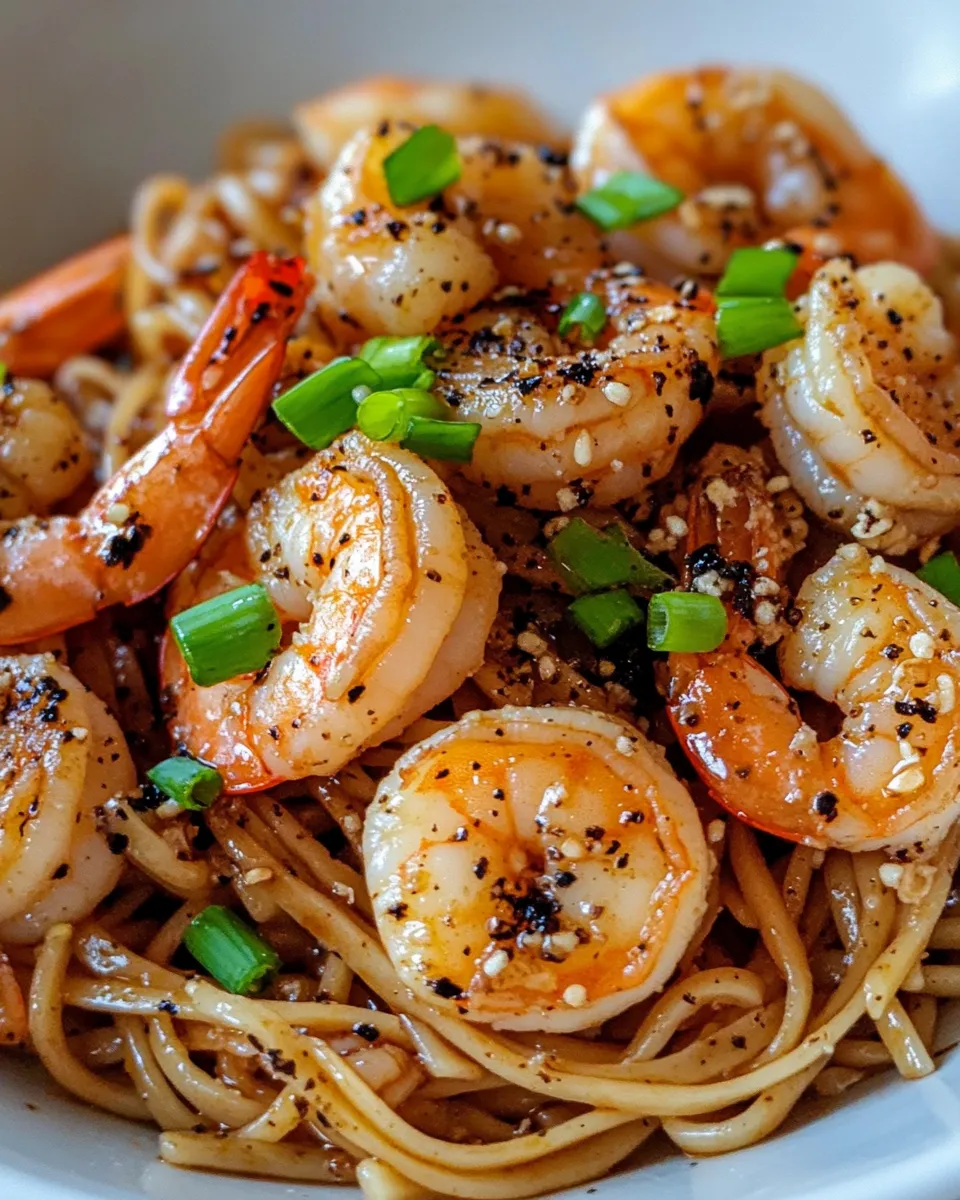 Classic Black Pepper Shrimp Garlic Noodles image