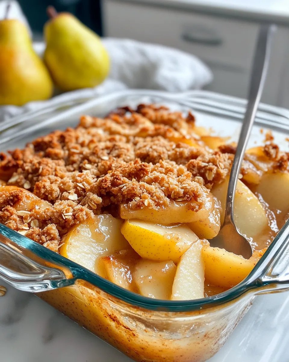Delicious Brown Butter Pear Crumble plate image
