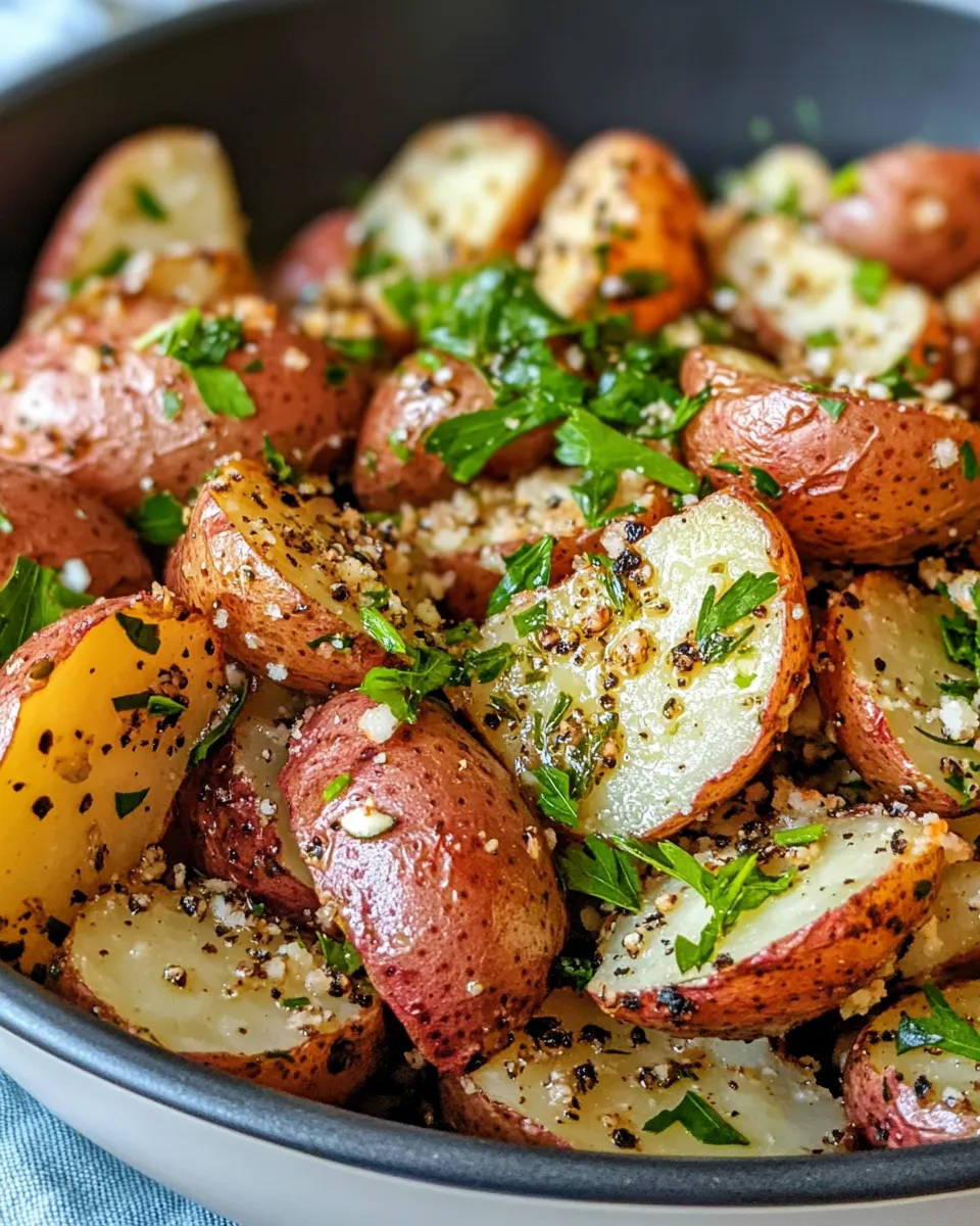 Classic Buttery Herb Smashed Red Potatoes dish photo