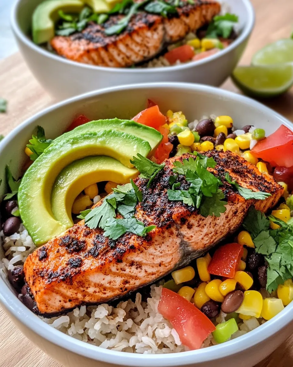 Homemade Cajun Blackened Salmon Rice Bowls recipe photo