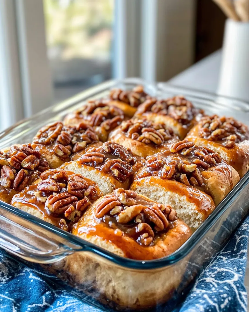 Easy Caramel Pecan Sticky Buns food shot