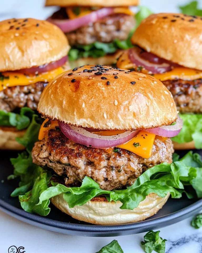 Homemade Caramelized Onion Turkey Burger Sliders photo