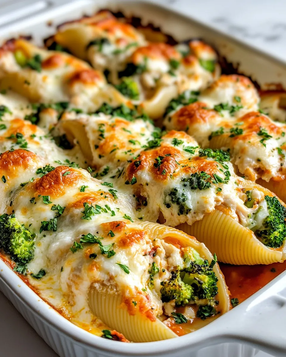 Classic Cheesy Chicken Broccoli Stuffed Shells dish photo