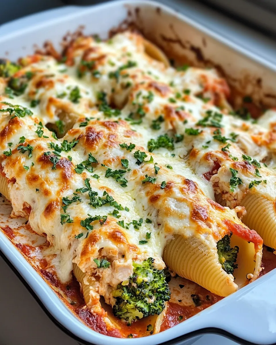 Delicious Cheesy Chicken Broccoli Stuffed Shells picture