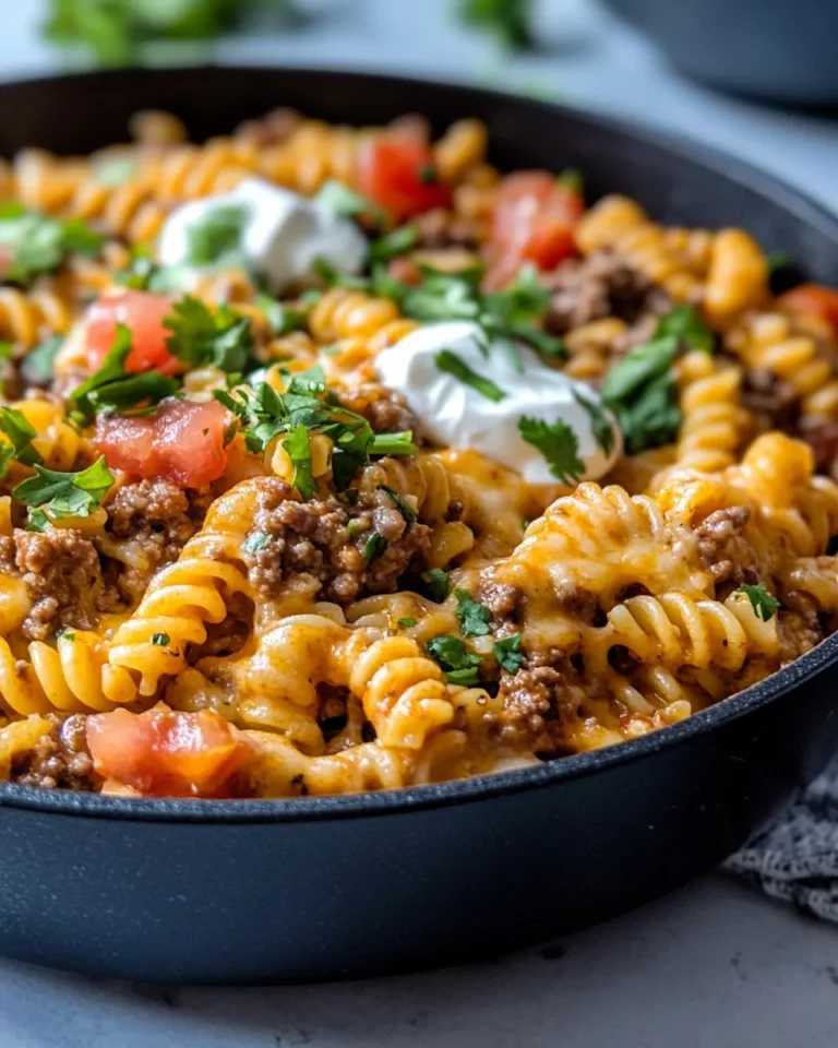 Homemade Cheesy Taco Pasta Skillet recipe photo
