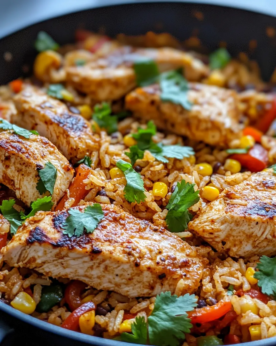 Easy Chicken Fajita Rice Skillet food shot