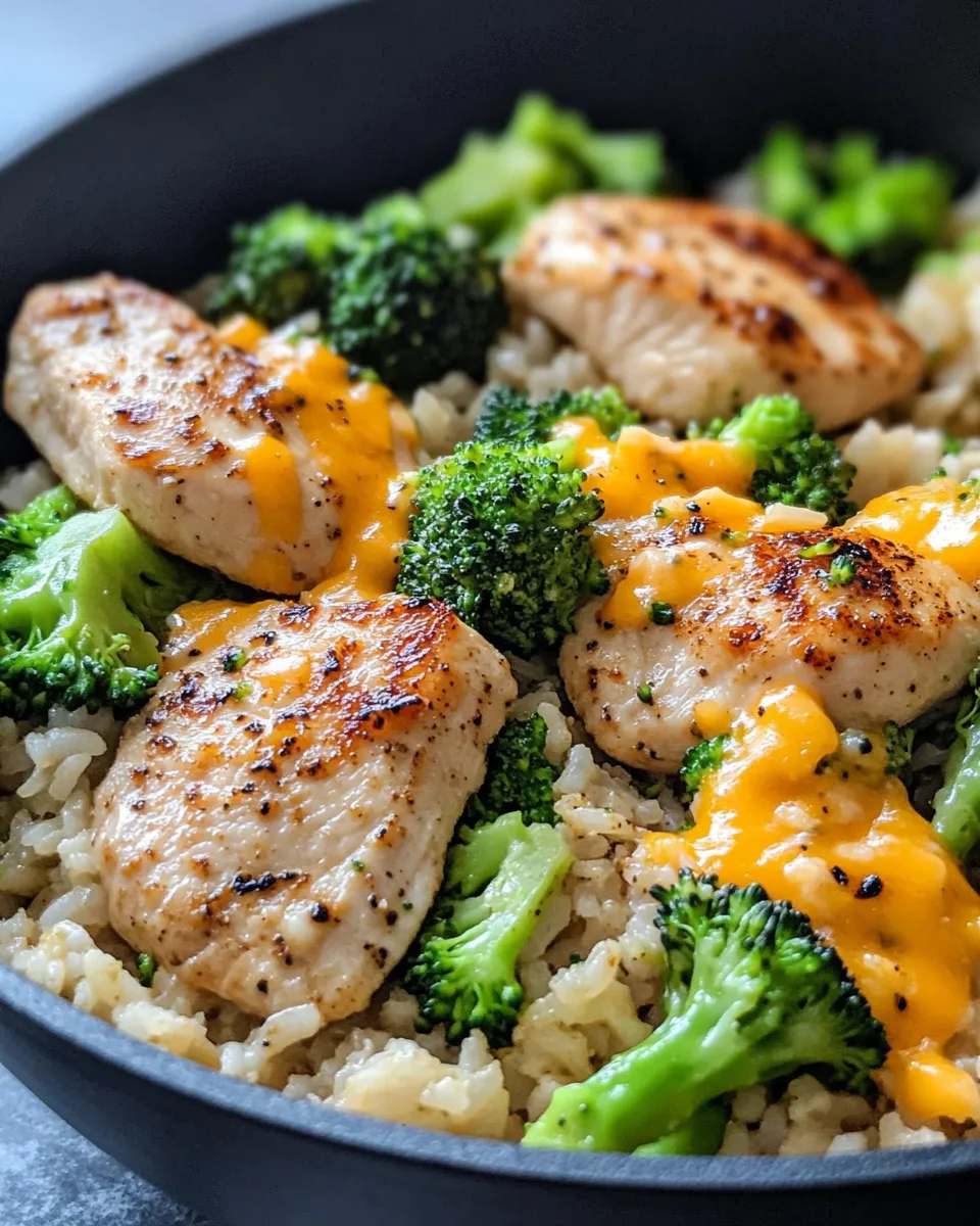 Easy Chicken and Broccoli Cheddar Rice food shot