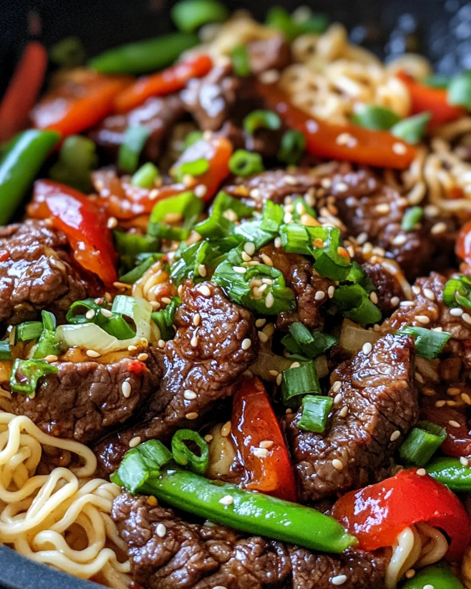 Classic Chili Garlic Beef Ramen Skillet image
