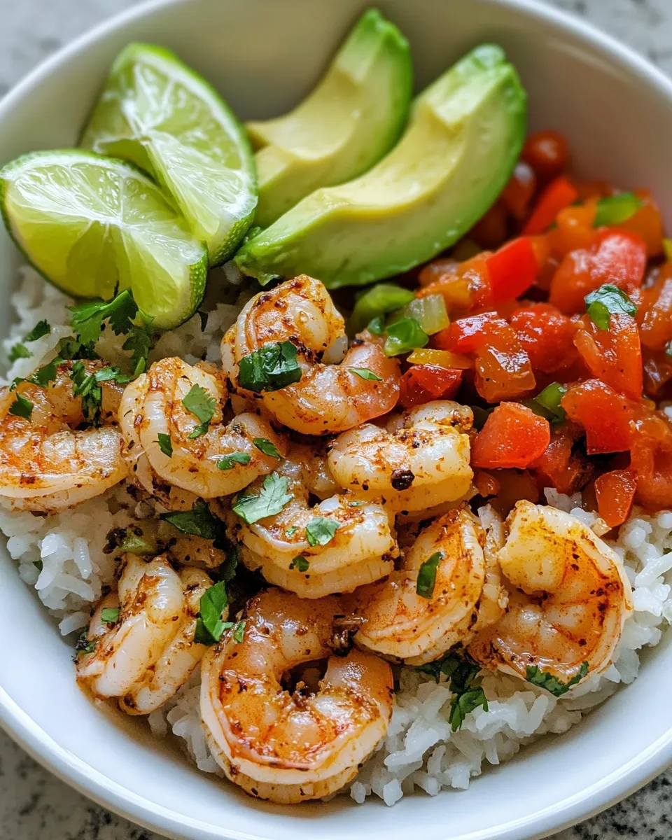 Easy Chipotle Lime Shrimp Rice Bowls food shot