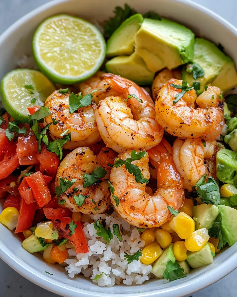 Delicious Chipotle Lime Shrimp Rice Bowls plate image