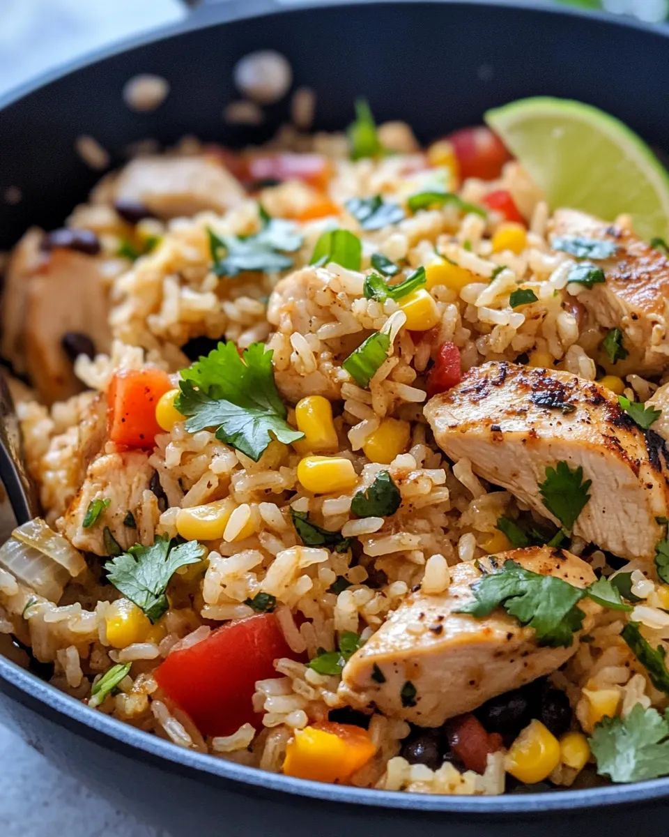 Classic Cilantro Lime Chicken and Rice Skillet dish photo