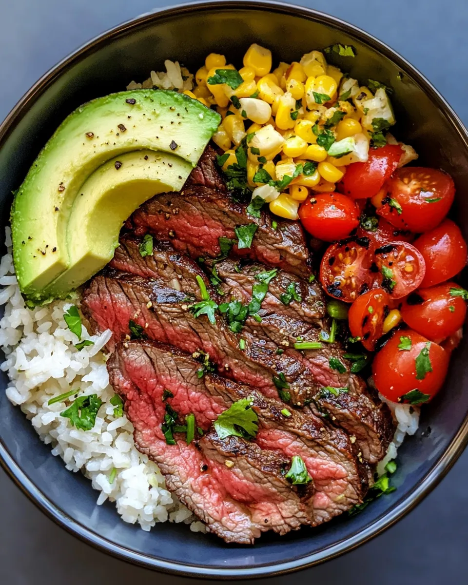 Healthy Cilantro Lime Steak Rice Bowls recipe image
