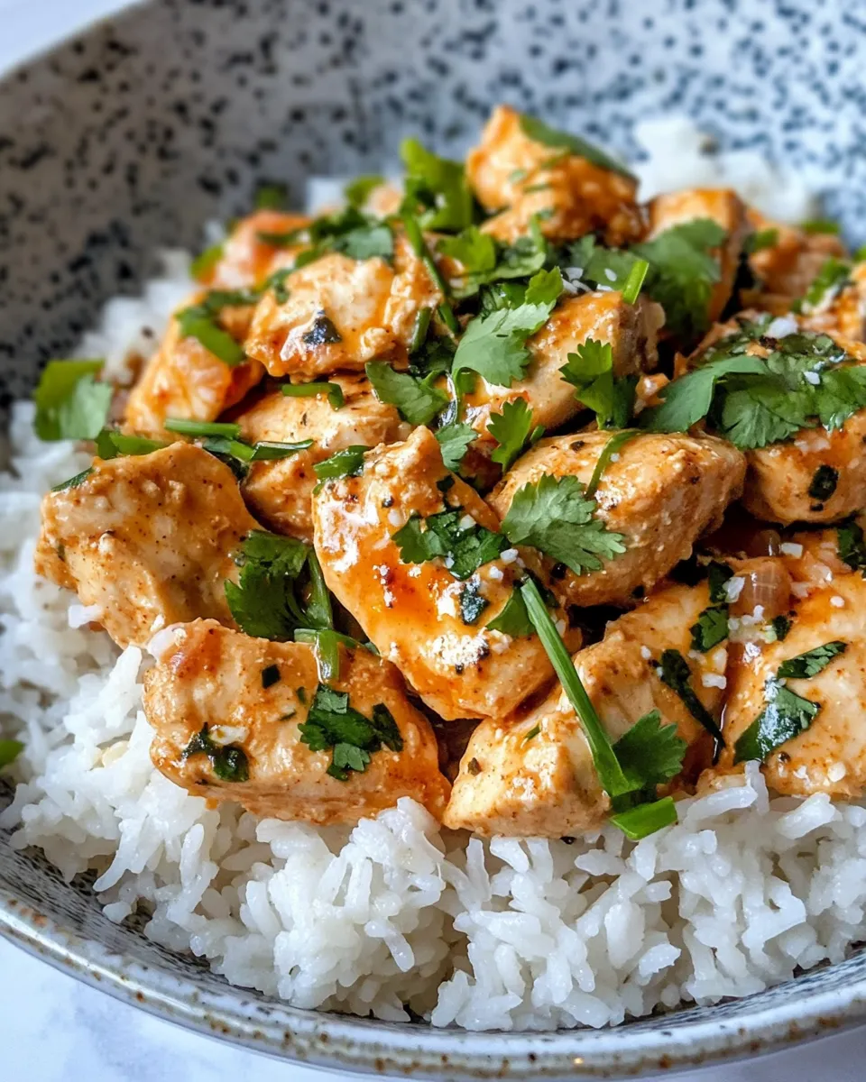 Delicious Coconut Curry Chicken and Rice plate image