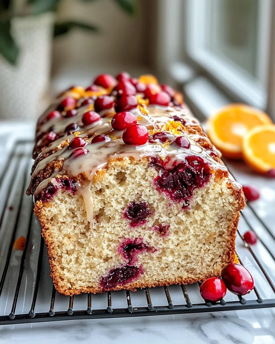 Delicious Cranberry Orange Loaf With Glaze dish photo