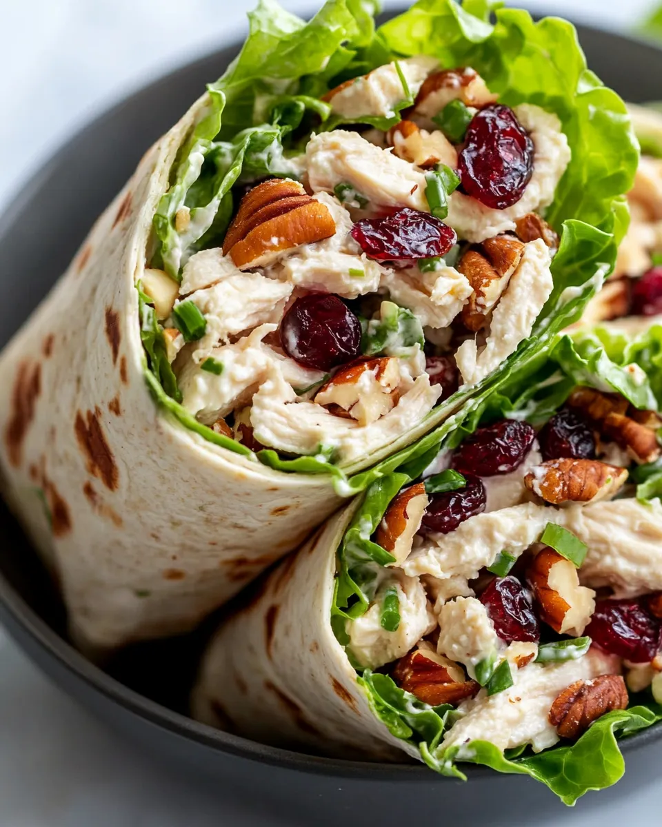 Classic Cranberry Pecan Chicken Salad Wraps recipe image