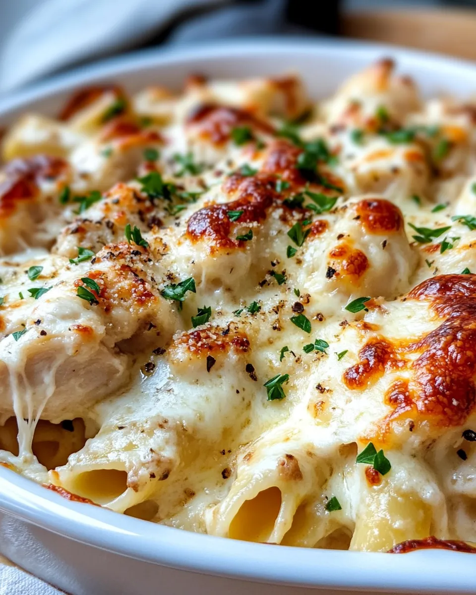 Homemade Creamy Alfredo Chicken Bake recipe photo