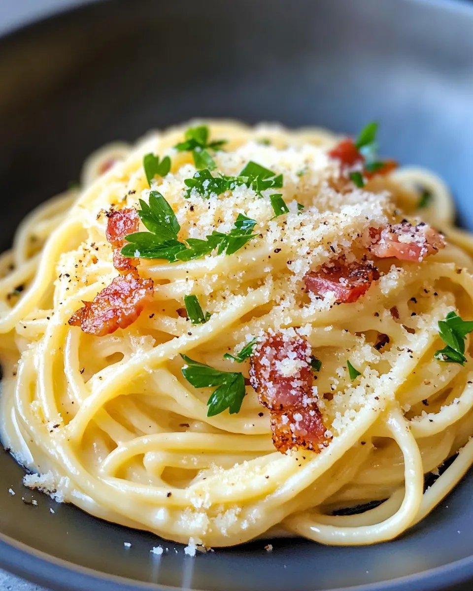Easy Creamy Bacon-Free Carbonara (Turkey) food shot