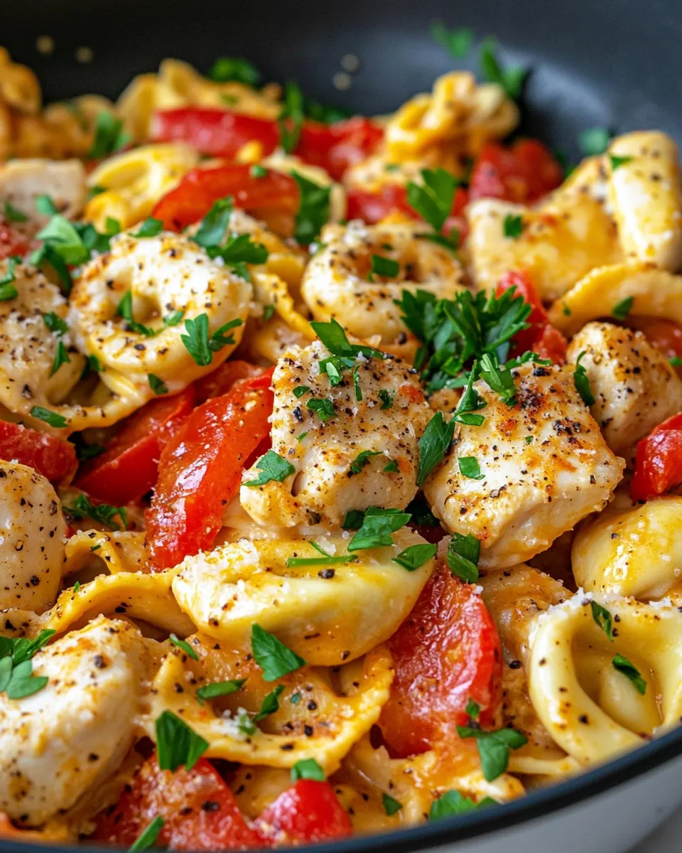 Homemade Creamy Cajun Chicken Tortellini plate image