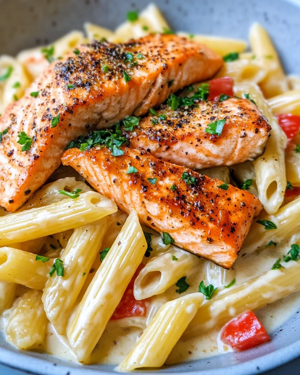 Easy Creamy Cajun Salmon Penne recipe photo