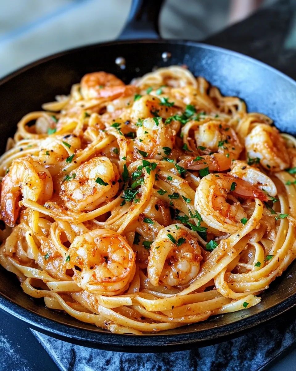 Classic Creamy Cajun Shrimp Linguine dish photo