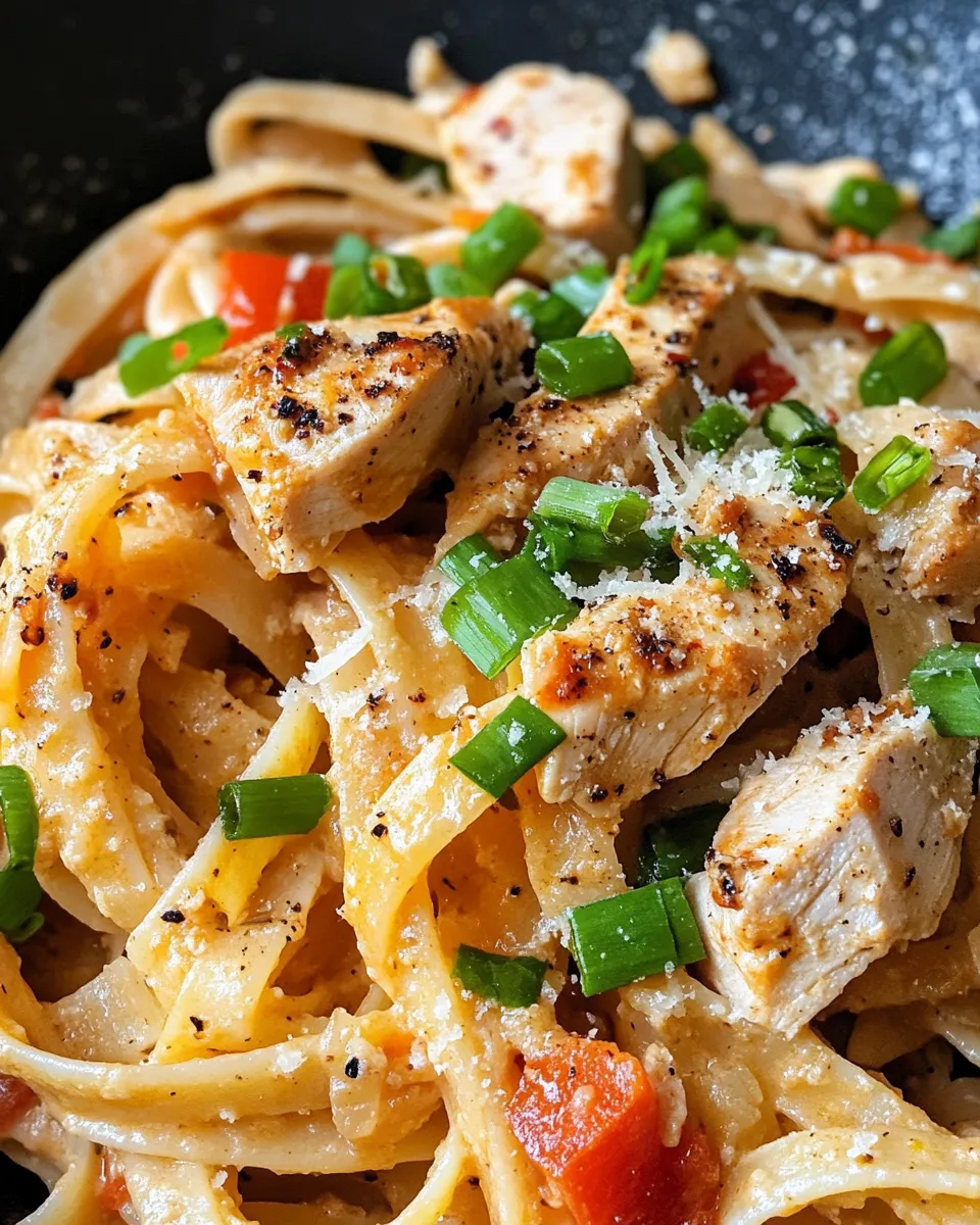 Easy Creamy Cajun Turkey Pasta food shot