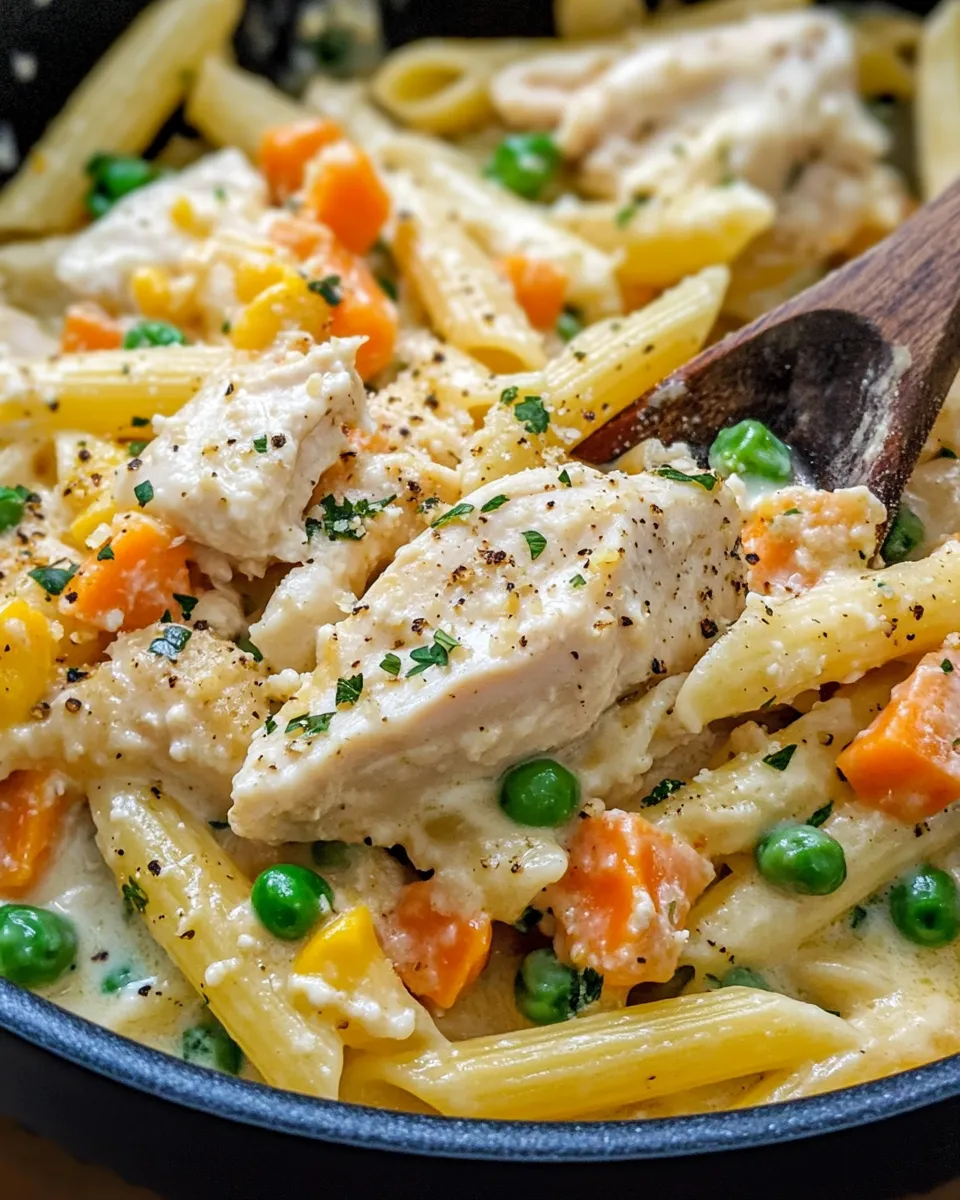 Easy Creamy Chicken Pot Pie Pasta recipe photo