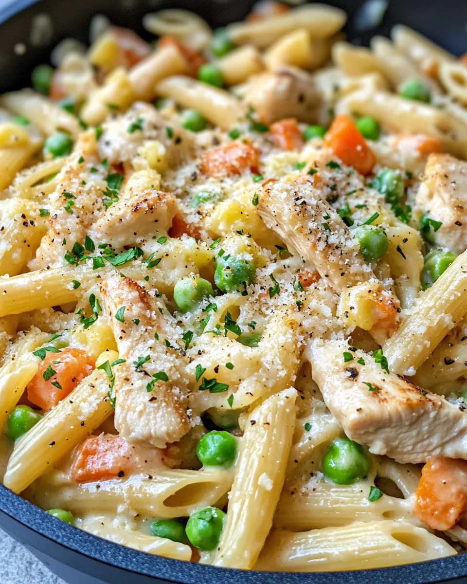 Delicious Creamy Chicken Pot Pie Pasta dish photo