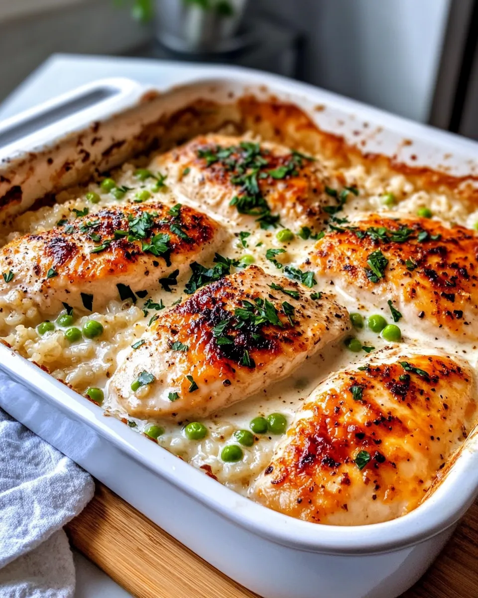 Homemade Creamy Garlic Chicken and Rice Bake photo