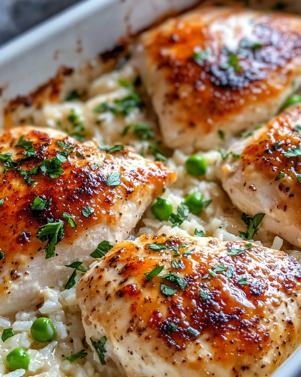 Classic Creamy Garlic Chicken and Rice Bake image