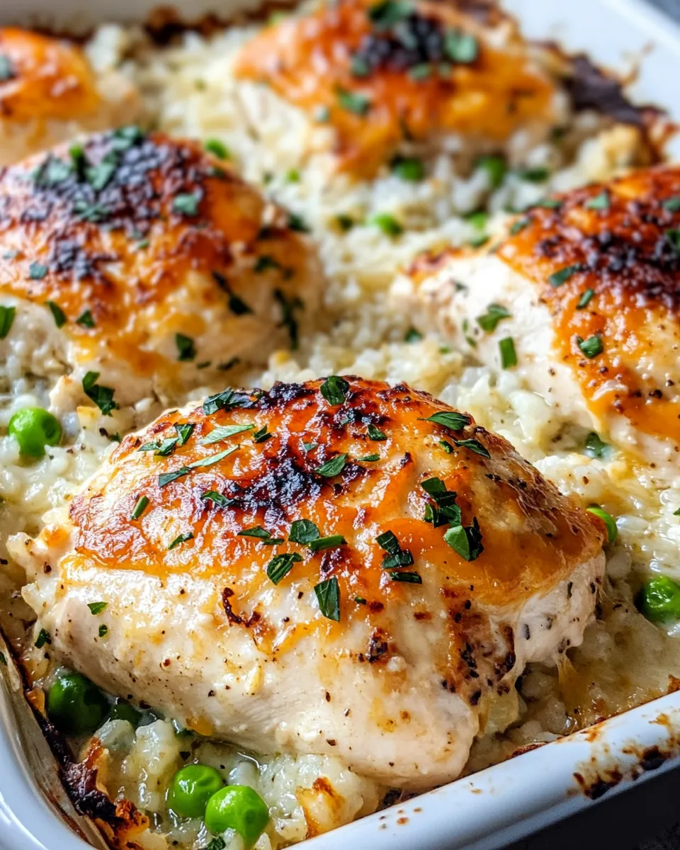 Delicious Creamy Garlic Chicken and Rice Bake dish photo
