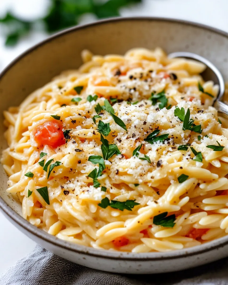 Homemade Creamy Garlic Parmesan Orzo recipe photo
