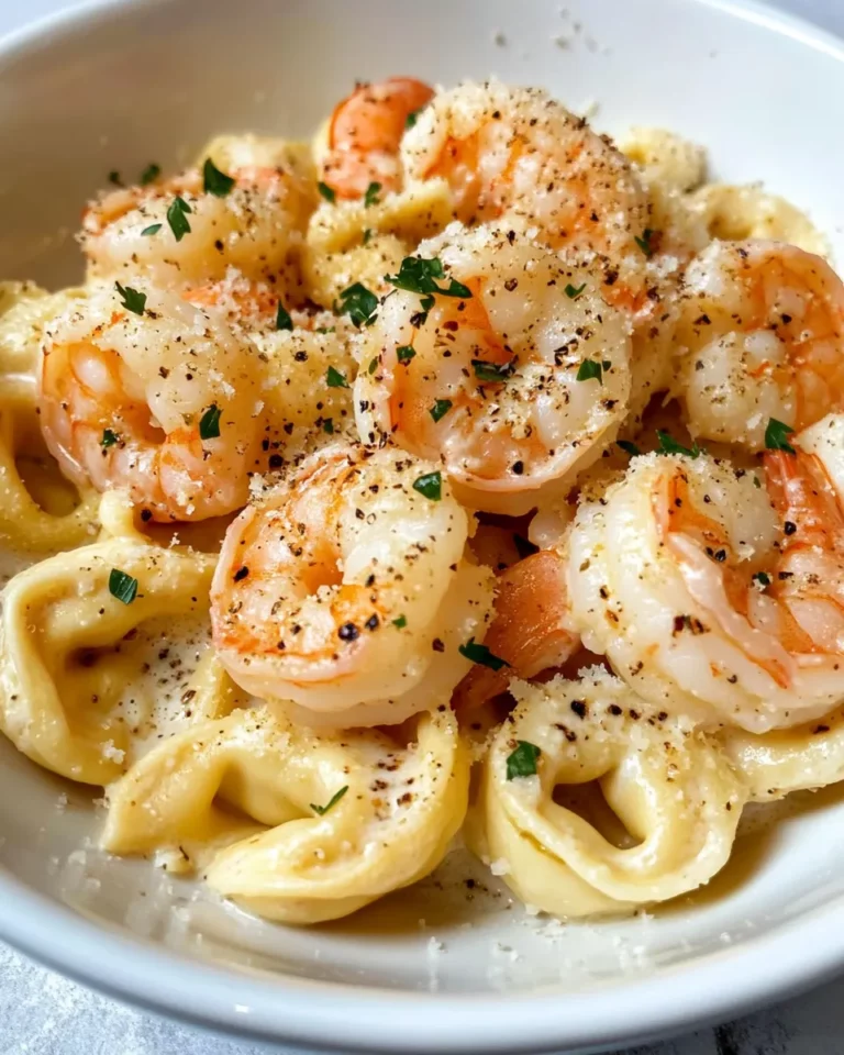 Homemade Creamy Garlic Shrimp Tortellini photo