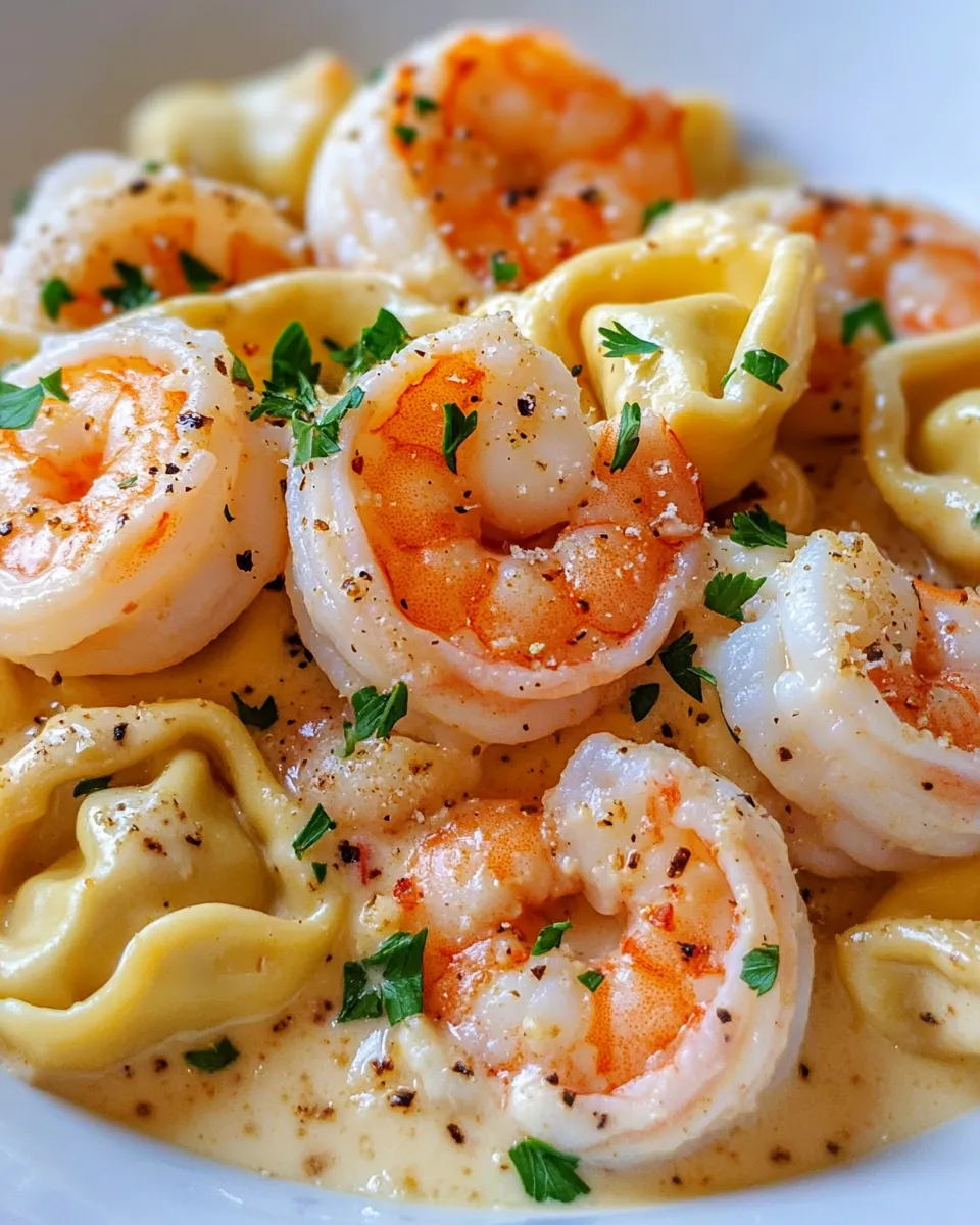 Classic Creamy Garlic Shrimp Tortellini recipe image
