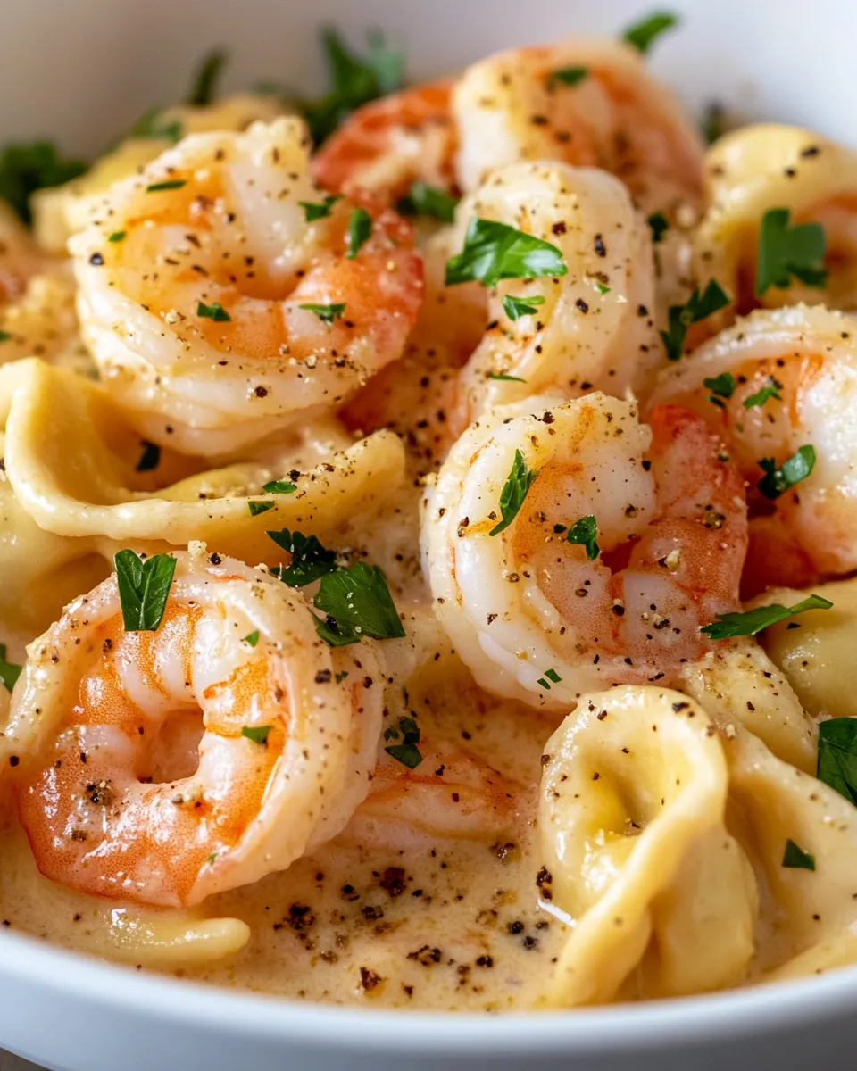 Easy Creamy Garlic Shrimp Tortellini dish photo