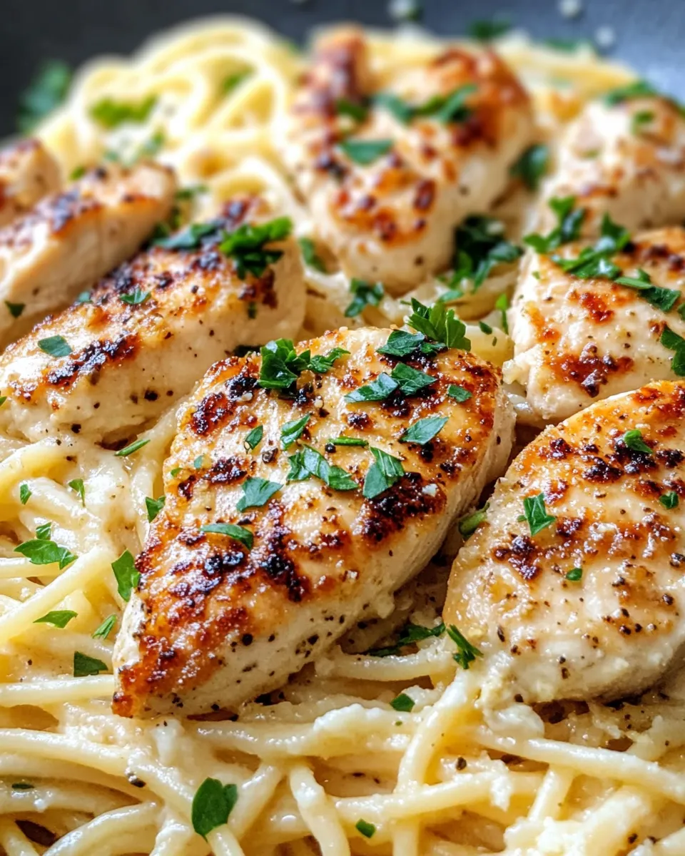Classic Creamy Lemon Chicken Spaghetti dish photo