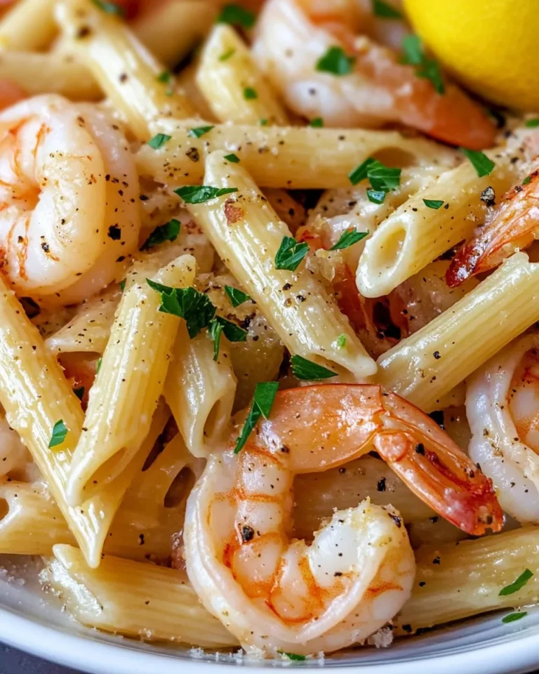 Homemade Creamy Lemon Garlic Shrimp Penne recipe photo