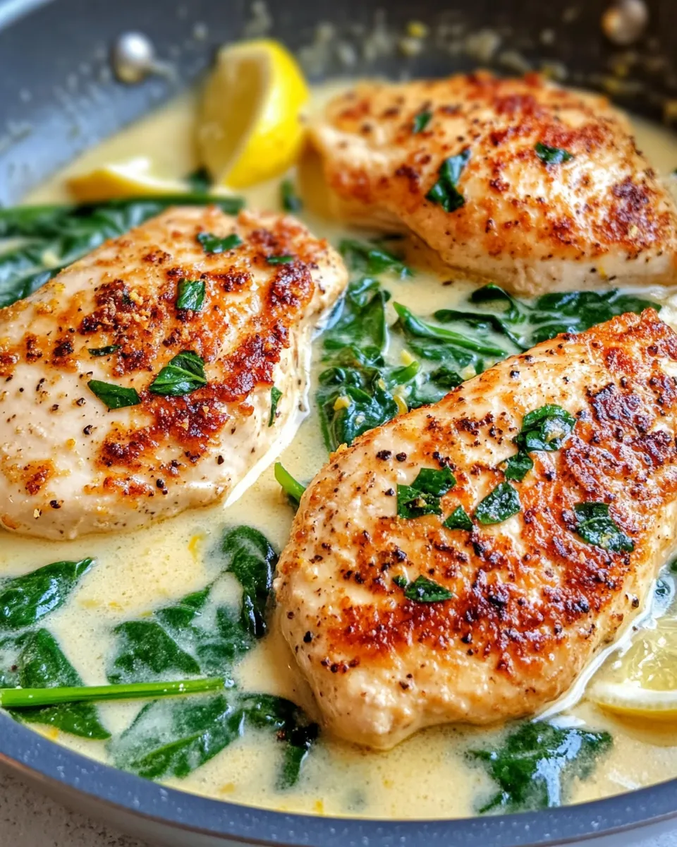 Homemade Creamy Lemon Spinach Chicken recipe photo