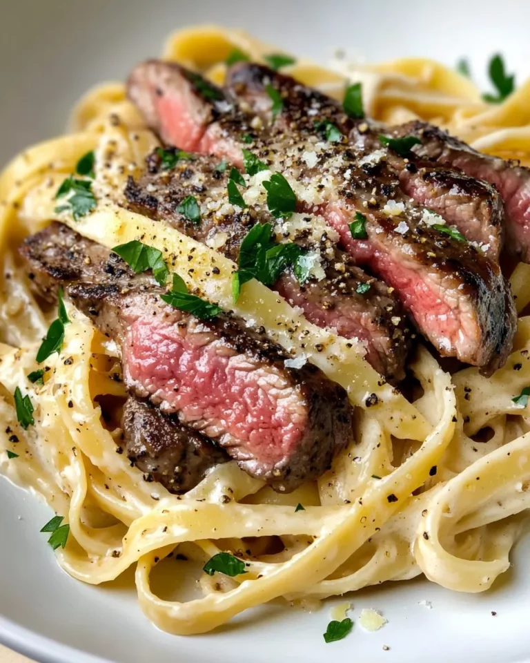 Homemade Creamy Peppercorn Steak Pasta recipe photo