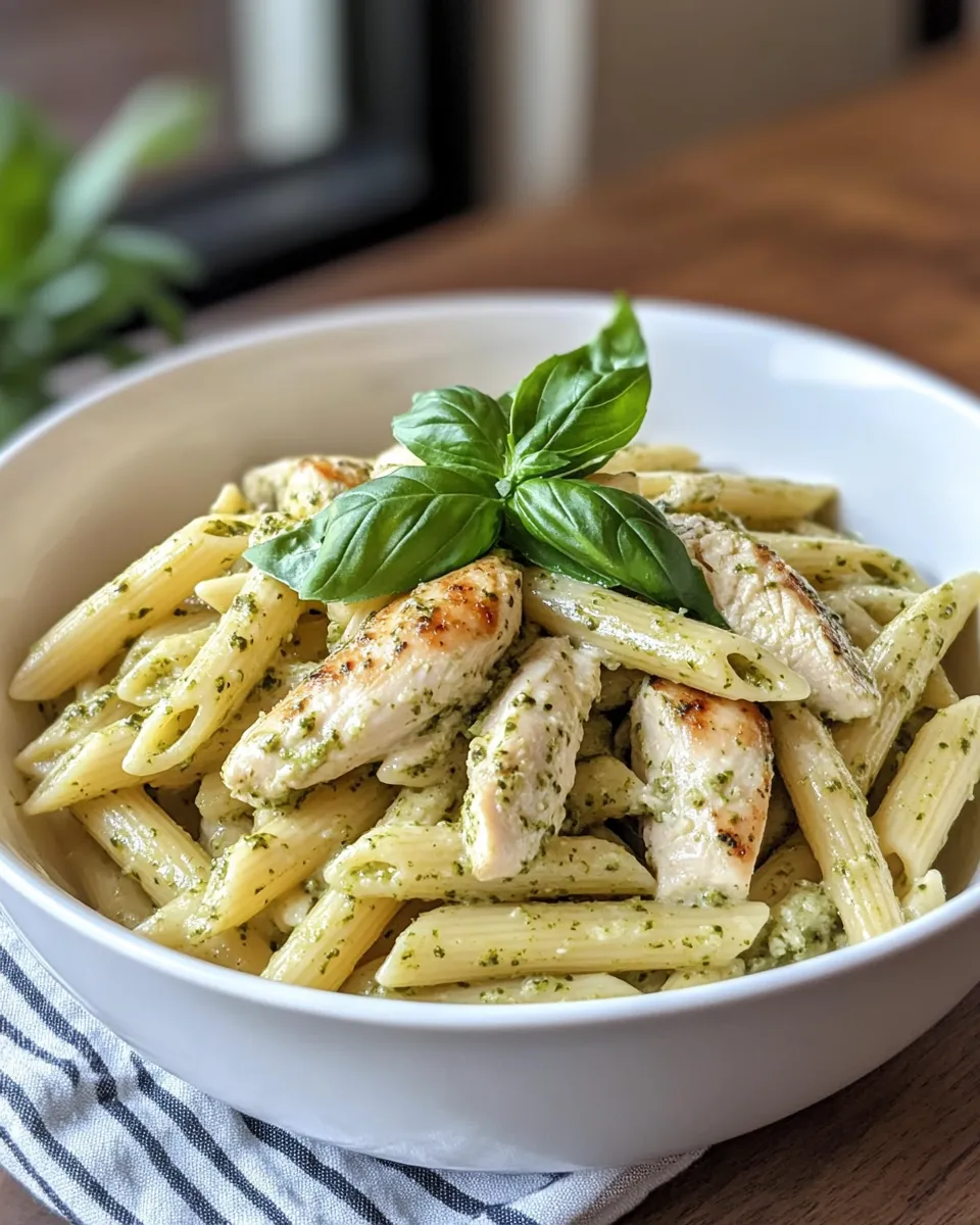 Fresh Creamy Pesto Chicken Penne picture