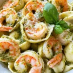 Homemade Creamy Pesto Shrimp Tortellini recipe photo