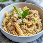 Homemade Creamy Pesto Turkey Rotini photo