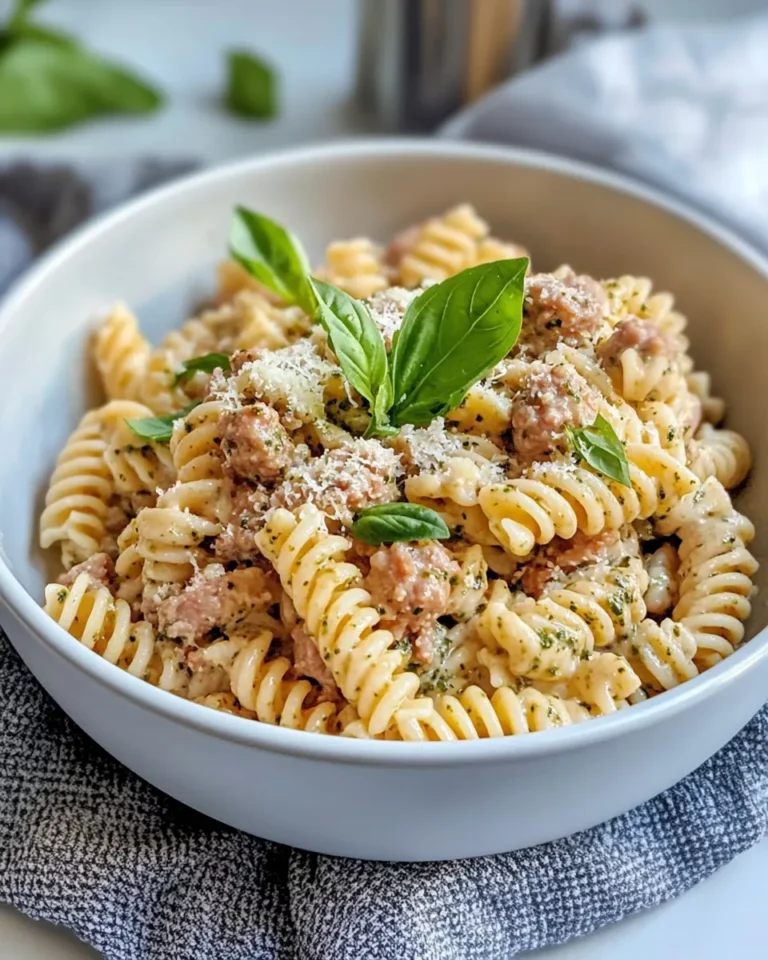 Homemade Creamy Pesto Turkey Rotini photo