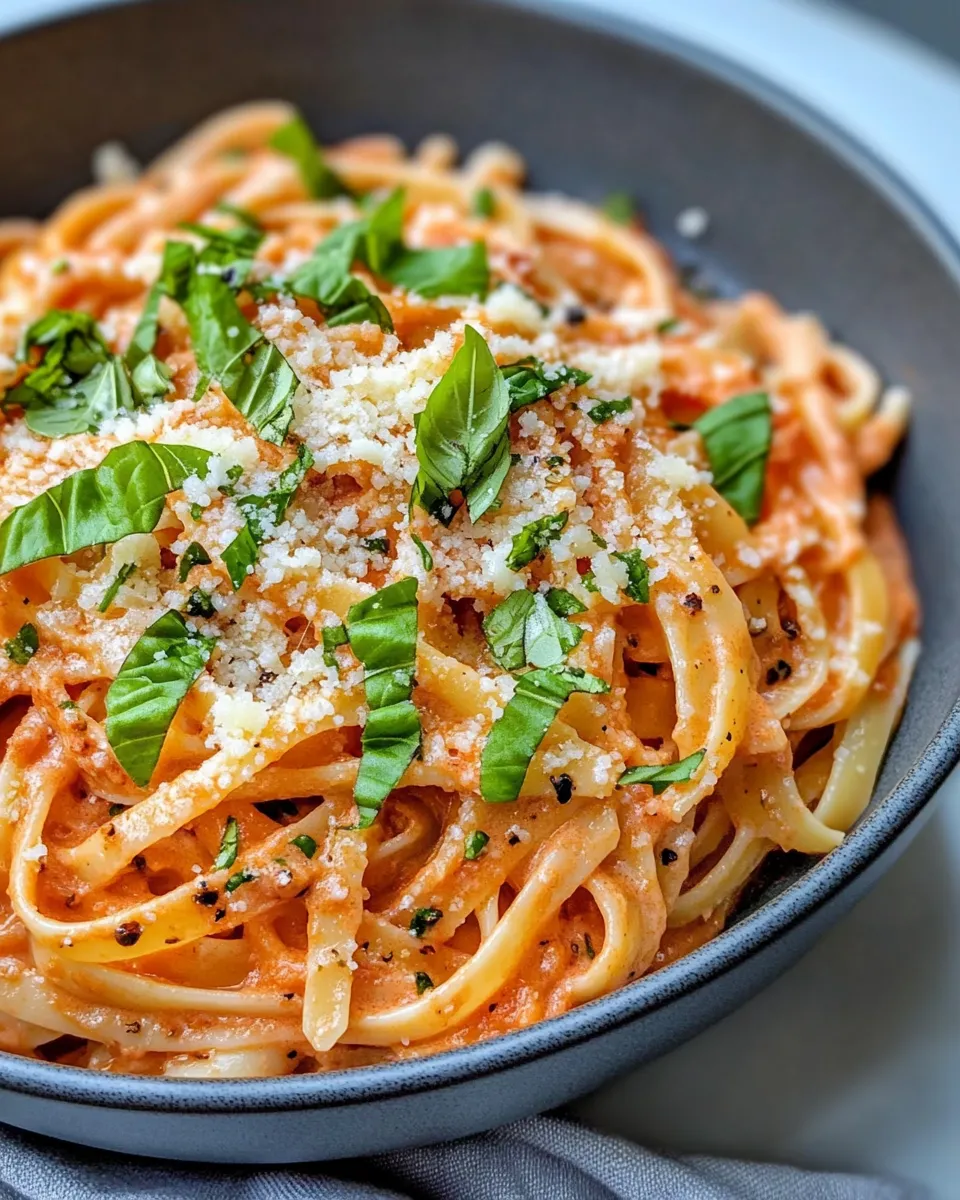 Homemade Creamy Roasted Red Pepper Pasta photo