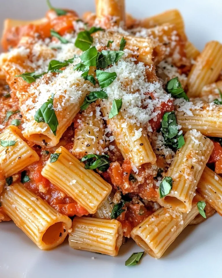 Homemade Creamy Roasted Red Pepper Rigatoni photo