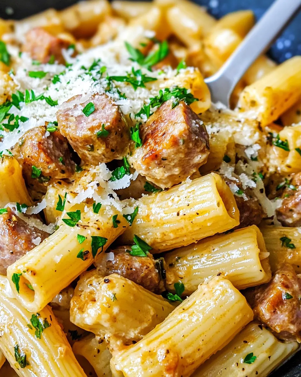 Easy Creamy Sausage (Turkey) Rigatoni recipe image